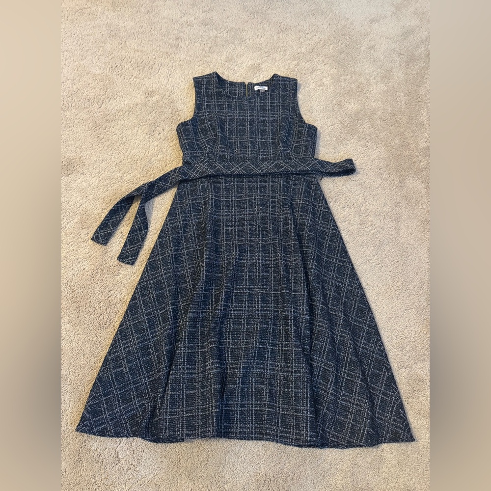 Calvin Klein Navy Plaid Dress